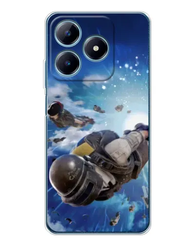 Чохол для Realme C61 з картинкою «Десант PUBG — стрибок»