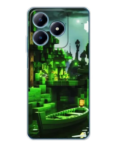 Чохол для Realme C61 з картинкою «Minecraft лісовий пейзаж»