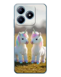 Чохол для Realme C61 з картинкою «Пара єдинорогів»