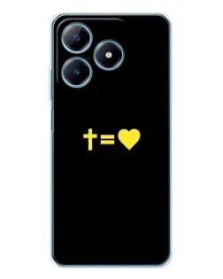 Чехол для Realme C61 с картинкой «Сердце и Крест»