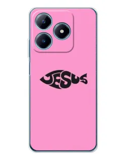 Чехол для Realme C61 с картинкой «Розовый символ  Jesus»