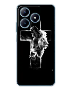 Чехол для Realme C61 с картинкой «Сияющий крест Jesus»
