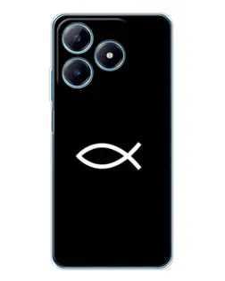 Чехол для Realme C61 с картинкой «Символ рыбы Jesus»