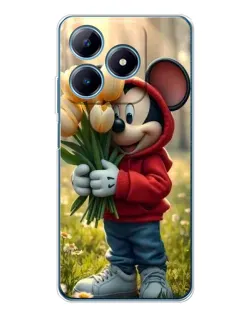 Чохол для Realme C61 з картинкою «Міккі з тюльпанами» Чохол для Realme C61 з картинкою «Міккі з тюльпанами»