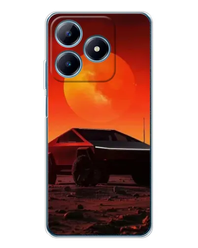 Чехол для Realme C61 с картинкой «Cybertruck на Марсе»