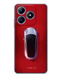 Чехол для Realme C61 с картинкой «Tesla Top View»