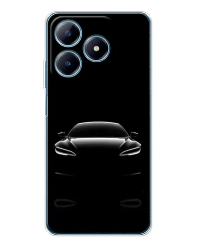 Чехол для Realme C61 с картинкой «Силуэт Tesla Night»