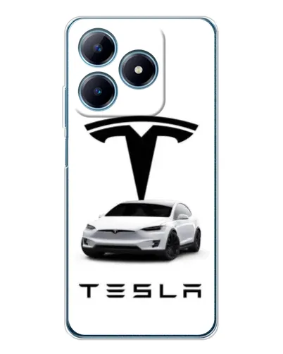 Чехол для Realme C61 с картинкой «Tesla White Style»