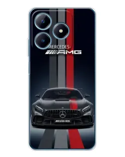 Чохол для Realme C61 з картинкою «Mercedes — білий карбон»