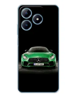 Чохол для Realme C61 з картинкою «Mercedes — неоновий лого»