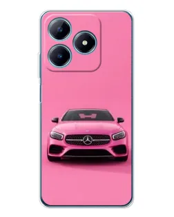 Чехол для Realme C61 с картинкой «Розовый Mercedes AMG»