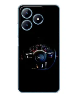 Чохол для Realme C61 з картинкою «Салон Audi — кермо»