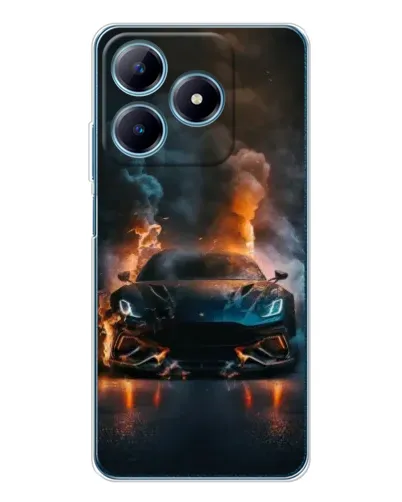 Чохол для Realme C61 з картинкою «Lamborghini димна естетика»