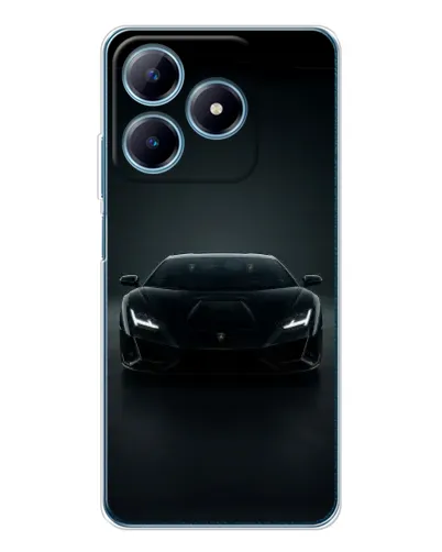 Чохол для Realme C61 з картинкою «Чорний Lamborghini Aventador»