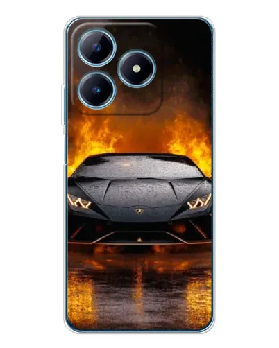 Чохол для Realme C61 з картинкою «Lamborghini у вогні»