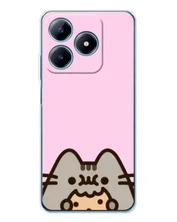 Чохол для Realme C61 з картинкою «Pusheen та печиво»
