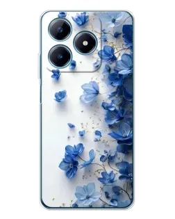 Чохол для Realme C61 з картинкою «Блакитний квітковий каскад»