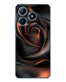 Чохол для Realme C61 з картинкою «Шовкова чорна троянда»