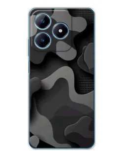 Чохол для Realme C61 з картинкою «Темний абстрактний камуфляж»