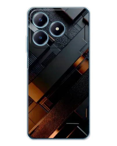 Чехол для Realme C61 с картинкой «Черные геометрические блоки» Чехол для Realme C61 с картинкой «Черные геометрические блоки»
