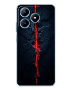 Чехол для Realme C61 с картинкой «Kрасная лавовая трещина»