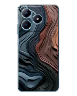 Чехол для Realme C61 с картинкой «Цветные волны каньона»