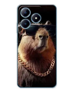 Чохол для Realme C61 з картинкою «Капібара золотий ланцюг»