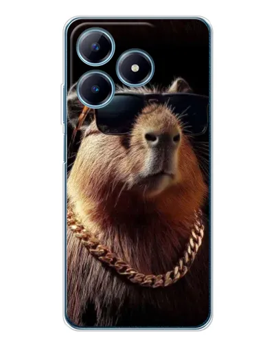 Чохол для Realme C61 з картинкою «Капібара золотий ланцюг»