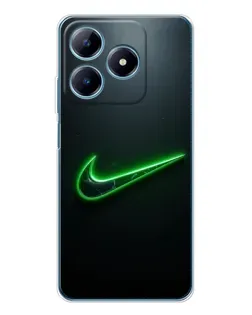 Чехол для Realme C63 4G с картинкой «Неоновый контур Nike» Чехол для Realme C63 4G с картинкой «Неоновый контур Nike»