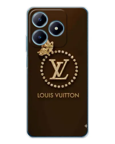 Чохол для Realme C63 4G з картинкою «LV — золота печатка»