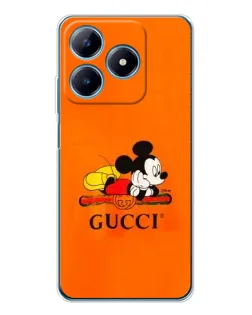 Чехол для Realme C63 4G с картинкой «Микки Маус Gucci — оранж»