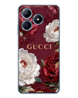 Чехол для Realme C63 4G с картинкой «Gucci — бордовые розы»