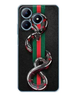 Чехол для Realme C63 4G с картинкой «Gucci — змея на полосе»