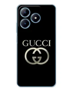 Чехол для Realme C63 4G с картинкой «Gucci — золото на черном»