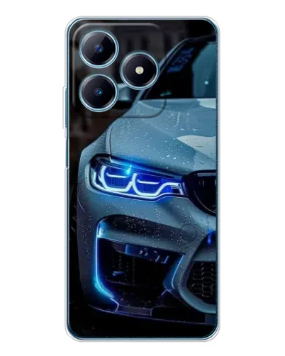 Чехол для Realme C63 4G с картинкой «Взгляд BMW с синими фарами»