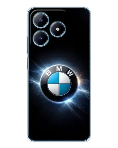 Чехол для Realme C63 4G с картинкой «BMW — неоновое сияние»