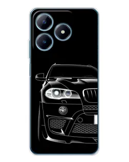Чехол для Realme C63 4G с картинкой «Темный силуэт BMW»