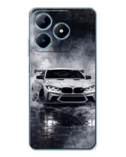 Чехол для Realme C63 4G с картинкой «BMW сквозь туман»