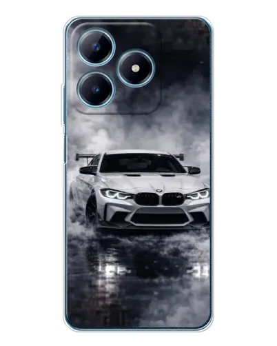 Чехол для Realme C63 4G с картинкой «BMW сквозь туман»