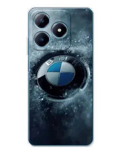 Чехол для Realme C63 4G с картинкой «Логотип BMW — лед»