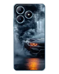 Чехол для Realme C63 4G с картинкой «BMW M-Power — абстракция»