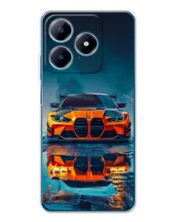 Чехол для Realme C63 4G с картинкой «BMW — золотая эмблема»