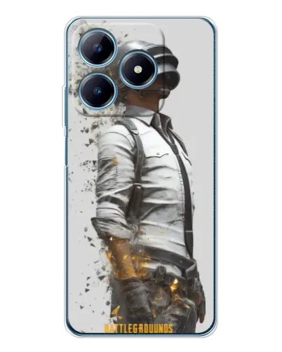 Чехол для Realme C63 4G с картинкой «PUBG — боец в пыли»