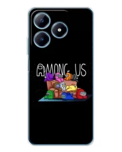 Чехол для Realme C63 4G с картинкой «Логотип Among Us»