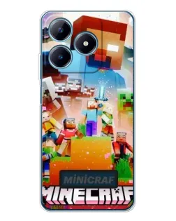 Чехол для Realme C63 4G с картинкой «Minecraft герои игры»