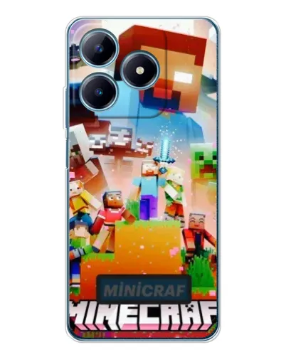 Чехол для Realme C63 4G с картинкой «Minecraft герои игры»