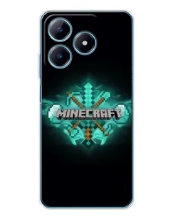 Чехол для Realme C63 4G с картинкой «Minecraft Diamond лого»