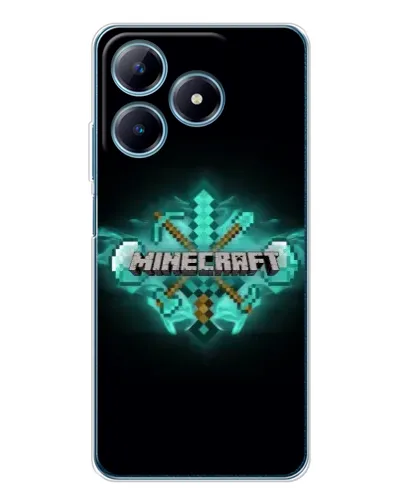 Чехол для Realme C63 4G с картинкой «Minecraft Diamond лого»