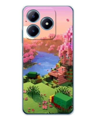 Чехол для Realme C63 4G с картинкой «Розовое дерево Minecraft»