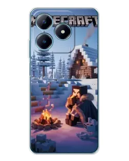 Чехол для Realme C63 4G с картинкой «Зимний Minecraft»